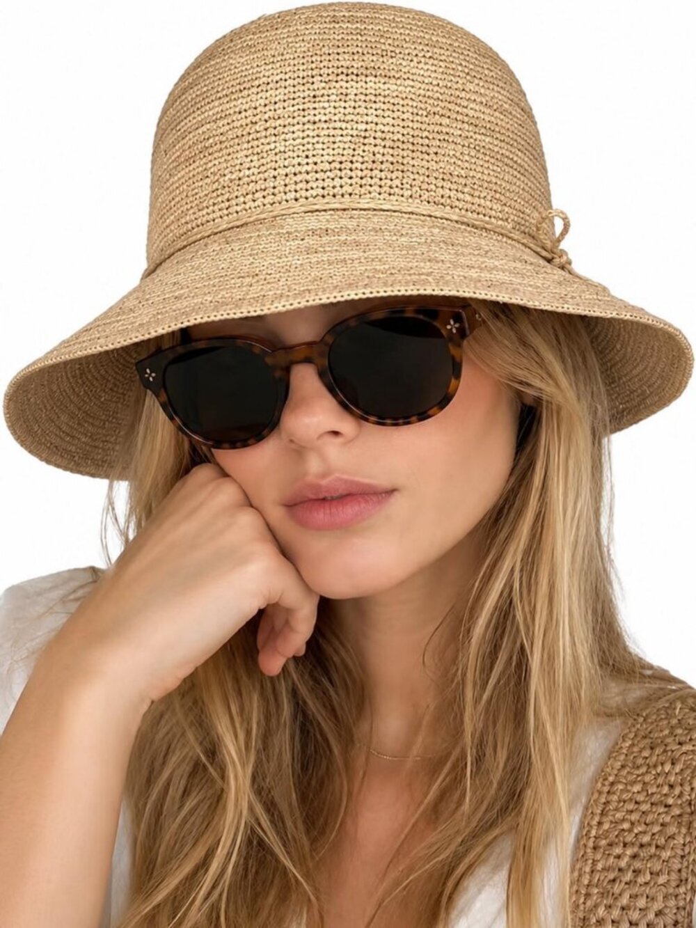Handmade Natural Raffia Straw Bucket Hat for Women | Foldable Summer Sun Cap